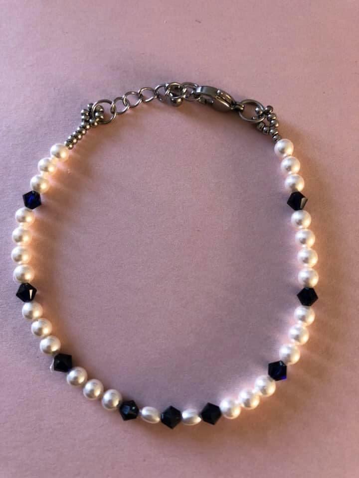 Bracelet perles nacrées Swarovski