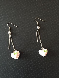 Boucles d'oreilles percées gourmandise coeur
