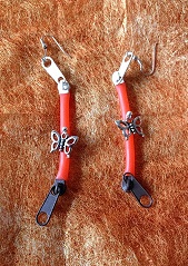 Boucles d'oreille Zip et papillon 10cm