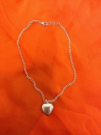 Collier coeur  argent(possibilité de mettre une photo) chaine plaqué argent