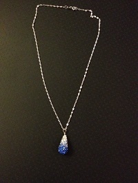 Collier pendentif goutte cristal et chaîne argent