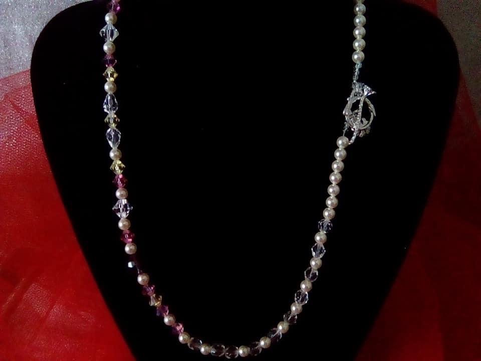 Perles nacrées et cristal Swarovski