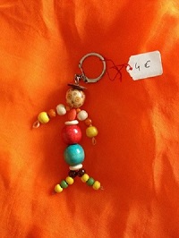 Porte clefs bonhomme bois/os