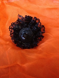 Bague réglable dentelle  noire