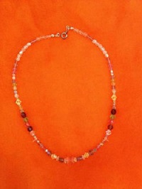 Collier perles de Bohême et cube Swarovski