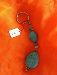 Porte clefs imitation Turquoise