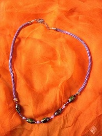 Collier perles verres, bohème, magique